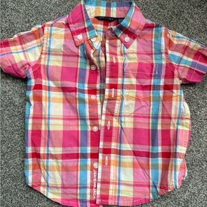 Janie and Jack Multicolor Plaid Button Down Shirt